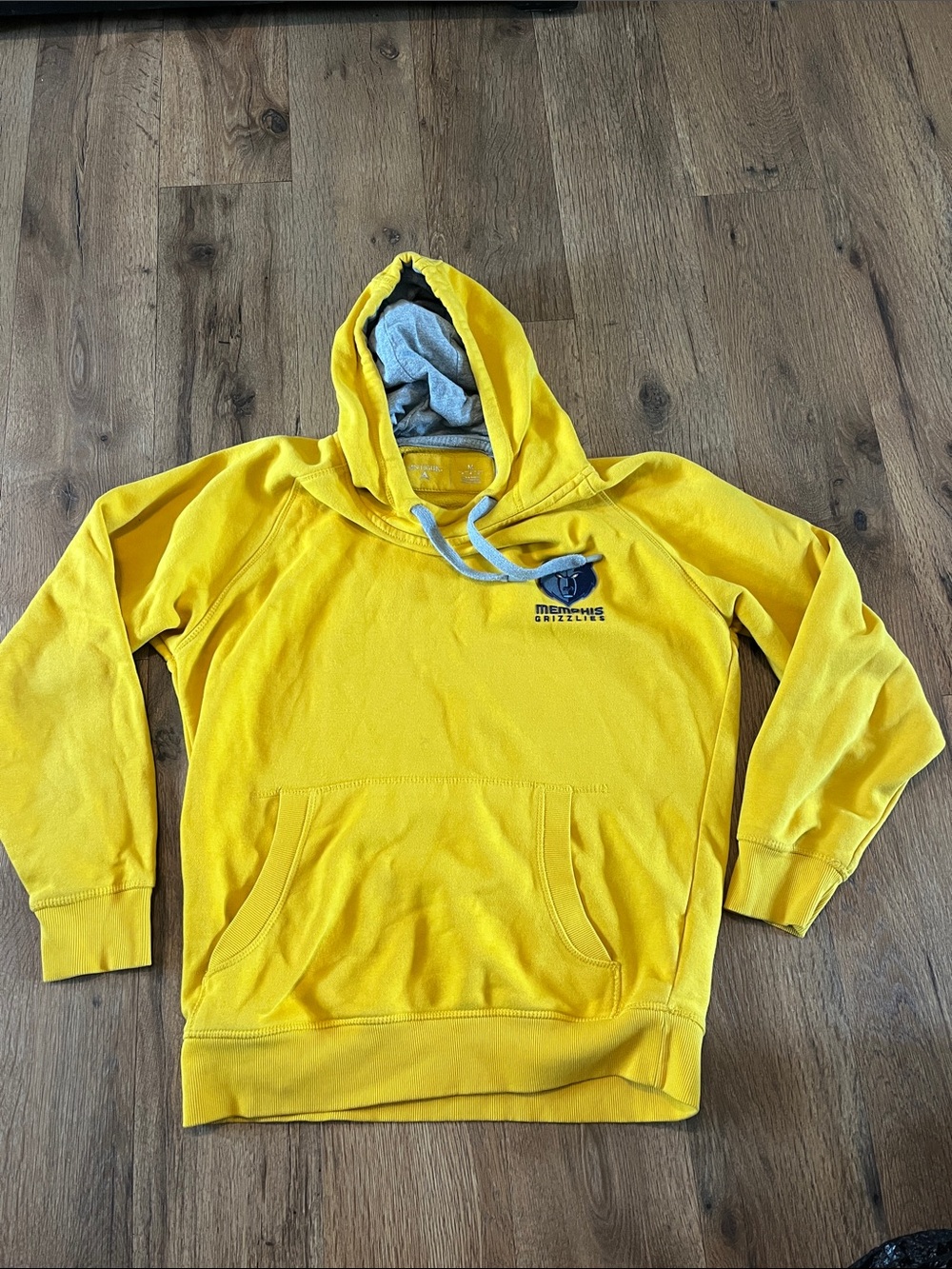 Antigua Yellow Men's Hooded Sweatshirt with Gray Lining